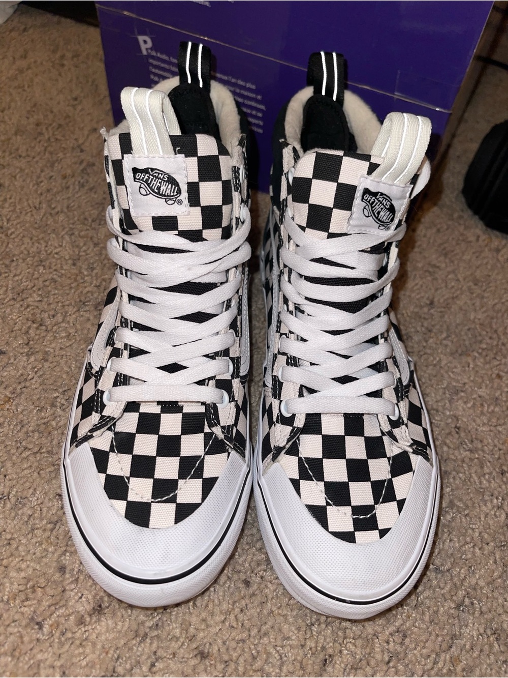 Vans custom MTE Checkerboard Sk8-Hi High-Top Sneakers - Black/White